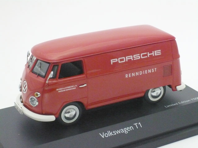 シュコー　1/43 フォルクスワーゲン T1 Porsche Renndienst (レッド)
