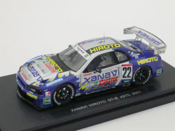 エブロ　1/43 ザナヴィ ヒロト GT-R JGTC 2001 No.22 (シルバー/ブルー)