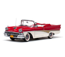 サンスター　1/18 フォード フェアレーン 500 オープン コンバーチブル 1958 (レッド/ホワイト)