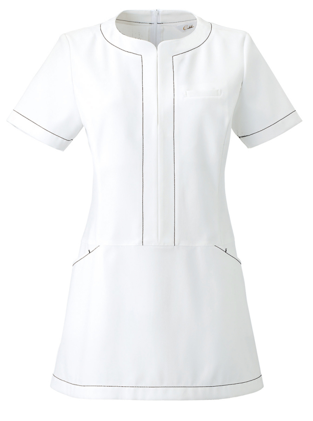 【Calala】CL-0182【チュニック・白衣・半袖ナースウェア】★エステ・クリニック向け★