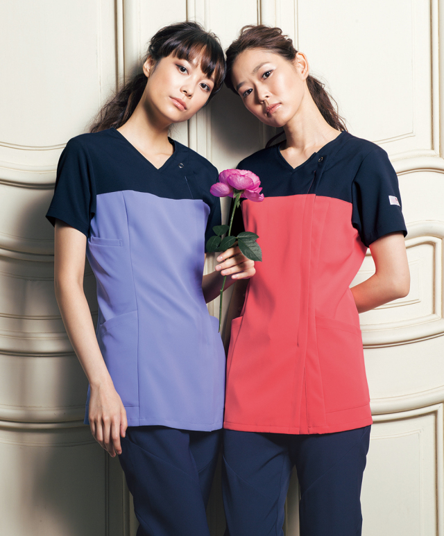 【FOLK×Wacoal】HI701【ワコール・ジップスクラブ・白衣・半袖上衣】