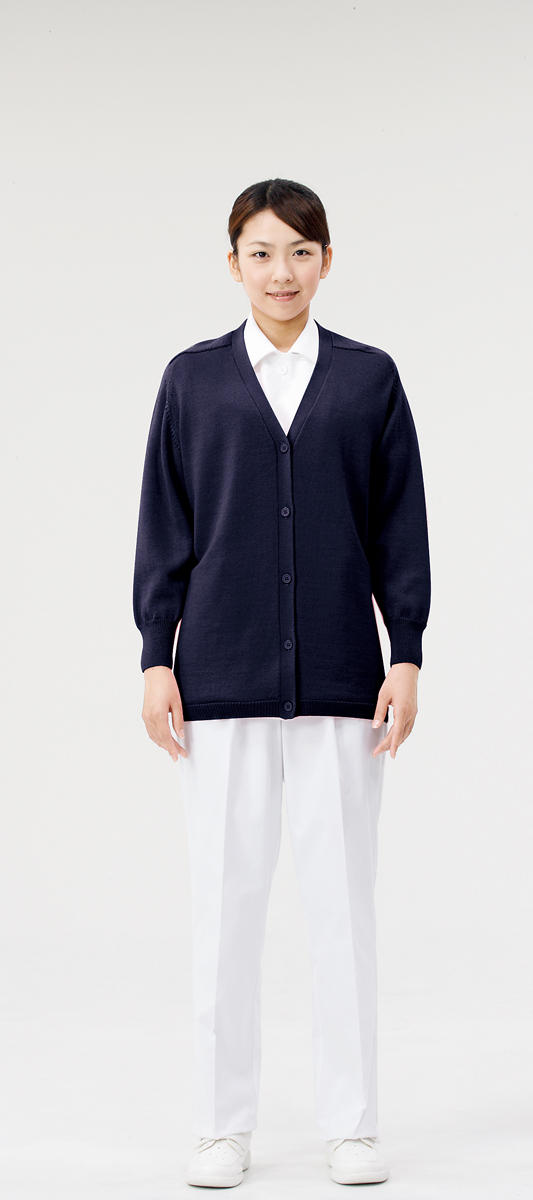 【モンブラン】56-051【ナースウェア・ロング丈カーディガン】