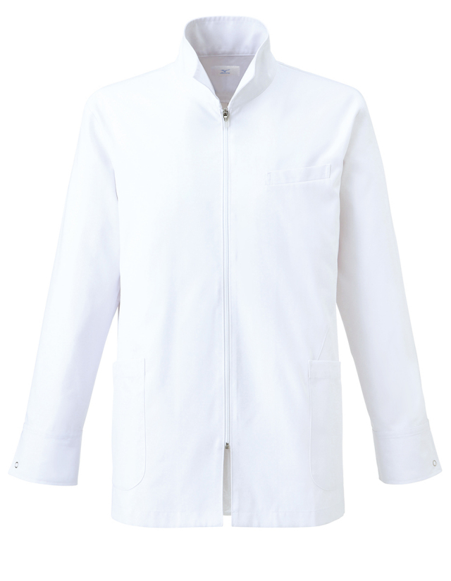 【unite×ミズノ】MZ-0056【メンズドクターハーフコート・男性白衣・長袖・Dynamotion Fit】