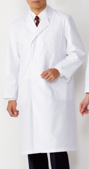【KAZEN（旧アプロン）】110-70【男性用シングルドクターコート・S型診察衣・白衣・長袖・メンズ】