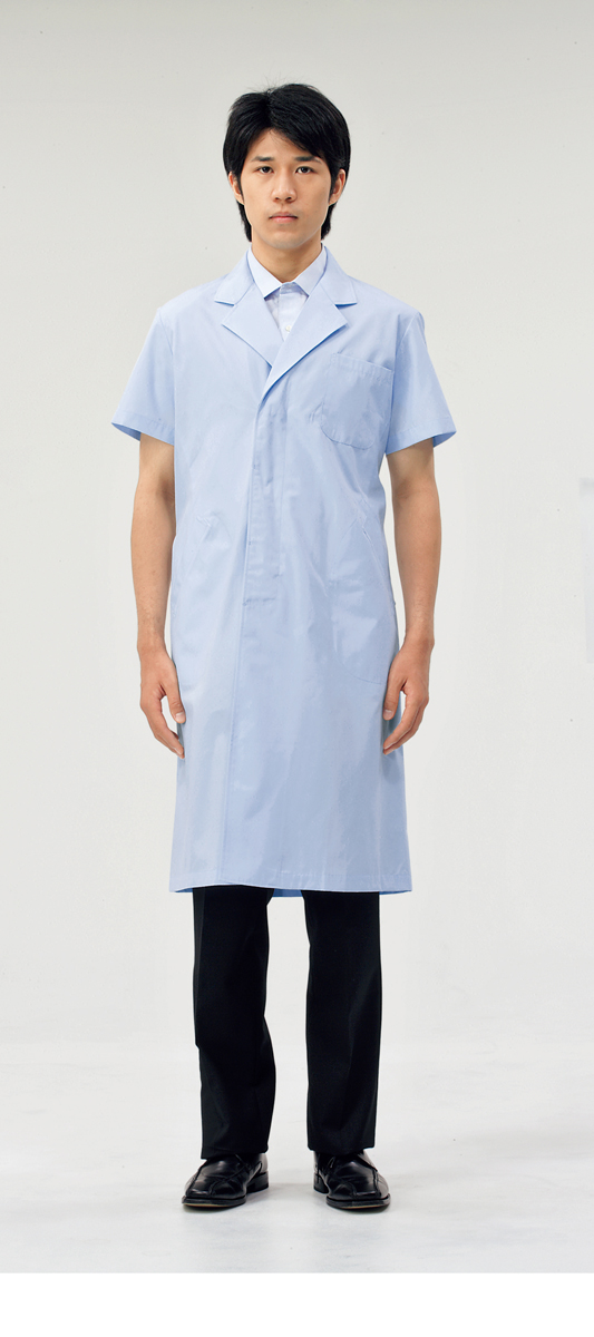 【モンブラン】51-604【ドクターコート（メンズ）・半袖白衣・男子診察衣】