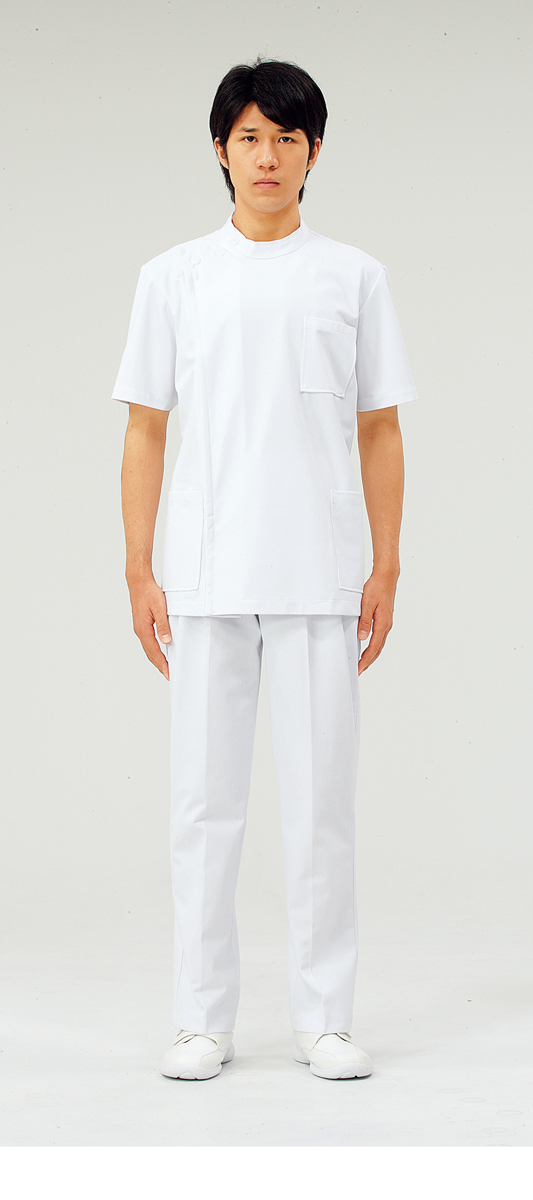 【モンブラン】72-702【ケーシー（KC）・男子白衣・半袖上衣】