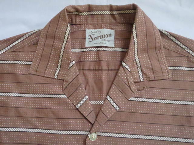 ５０’S　Norman ドット＆チェック柄コットンシャツ