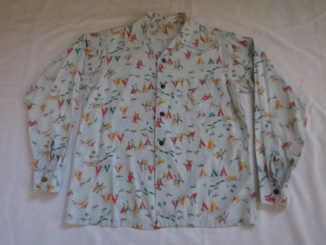 ５０’S Jim Penney インディアン柄コットンシャツ