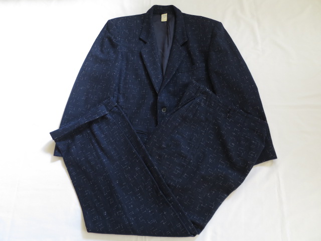 ８０’S　Made in Italy NavyXWhiteウールネップスーツ