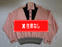 ５０’S　CAMPUS PinkXBlackリブシャツ