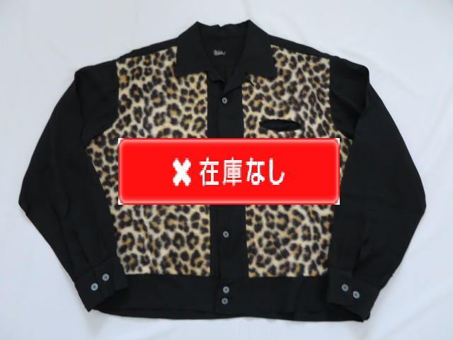 ５０’Ｓ　ＢｌａｃｋレーヨンＸレオパードパネルシャツ