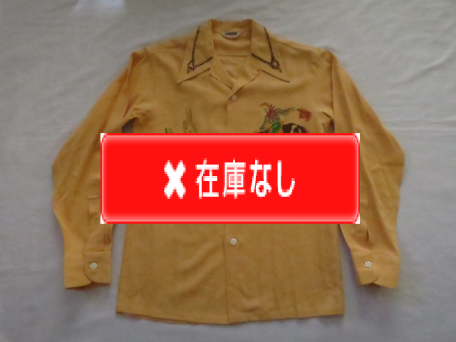 ５０’S　ＴｏｍＳＡＷＹＥＲ　カウボーイプリントコットンシャツ　DEAD　STOCK