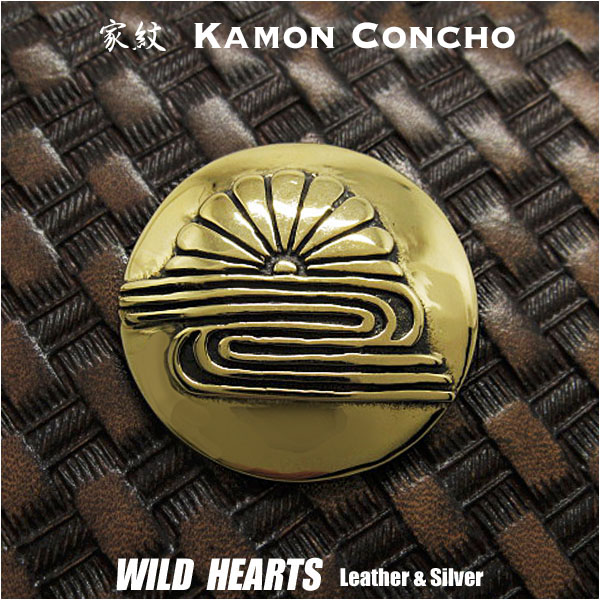 クリックポストのみ送料無料！家紋コンチョ 真鍮 楠木正成 家紋 菊水紋  Samurai Family Japanese Crest Brass Concho  (ID cc2219)