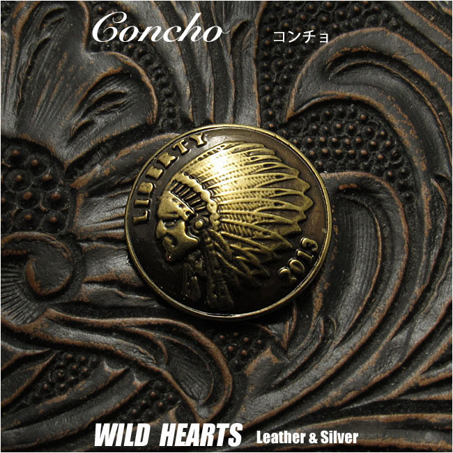 コンチョ インディアン ネイティブアメリカン 真鍮 小 Concho Brass Native Indian Liberty WILD HEARTS Leather&Silver(ID cc4757)