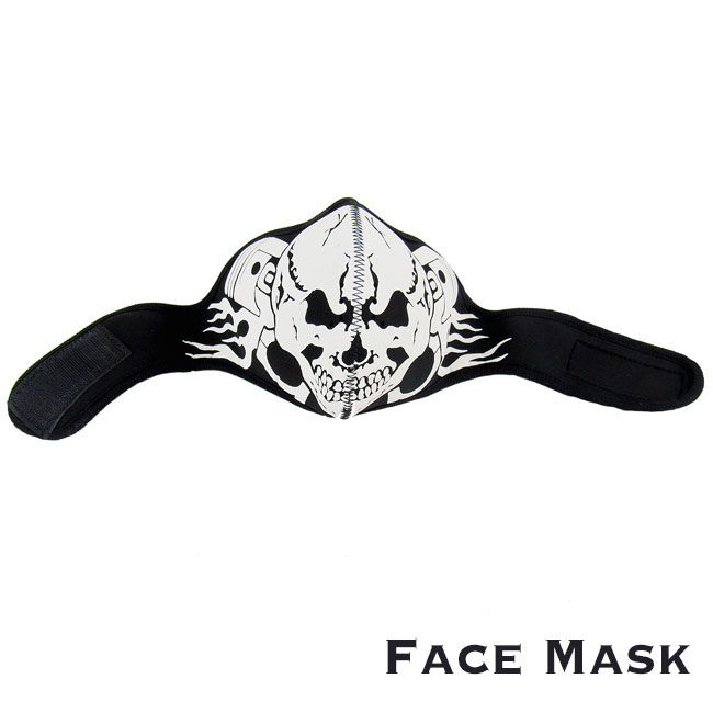 フェイスマスク　スカル/ドクロ　フェイスウォーマー　マスク　バイカー Face Mask Skull Mask Winter Warmer Half Face Mask (ID sfm4t6)