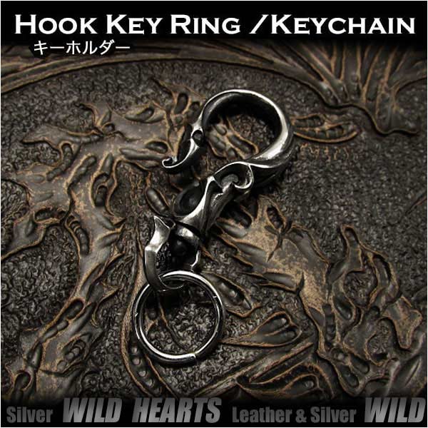 キーホルダー　キーフック　キーチェーン　トライバル Hook Key Ring Keychain Metal WILD HEARTS Leather&Silver(ID kh3769k5)