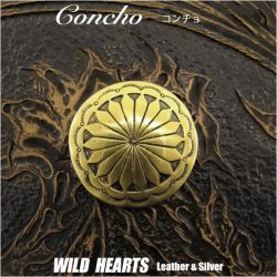 クリックポストで送料無料！ コンチョ 合金 ウエスタン ねじ式  Concho Western Metal  WILD HEARTS Leather&Silver (ID 0477t34-d20)