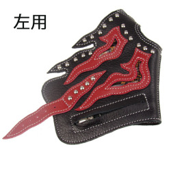 フィンガーレスグローブ 本革 バイク用グローブ Leather Fingerless Glove Arm Band  Wrist Band Hand Protectors WILD HEARTS Leather&Silver（ID fg1249r37）