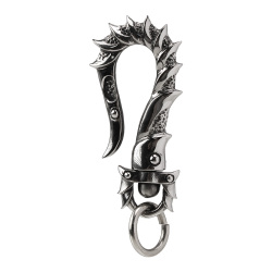 クリックポストのみ送料無料！メタル キーホルダー　キーフック　キーリング Hook Key Ring Metal Keychain WILD HEARTS Leather&Silver (ID kh3505k5)