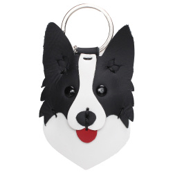 本革 犬のキーホルダー イヌ いぬ 柴犬 ハスキー シュナウザー チワワ フレンチブルドッグ ビーグル キーリング キーチャーム グッズ 牛革 小物  レザー プレゼント WILD HEARTS Leather&Silver ID (kh640a38)za001