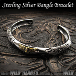バングル　ブレスレット　シルバー925　フリーサイズ 　メンズ Sterling Silver 925 Fashion Women Men's Twisted  Bangle Bracelet Cuff WILD HEARTS (ID sb3675r79)