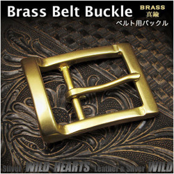ベルト　バックル　取り替え用　真鍮　40mm Belt Buckle Brass WILD HEARTS Leather & Silver (ID mb3586r15)