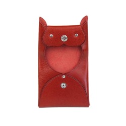 ネコ 猫型 ミニ コインケース 本革 小銭入れ 小物入れ アクセサリーポーチ コイン 二つ折り財布 オイルレザー ウォレット ミニ コンパクト 薄い スリム 日本製 姫路レザー Leather Bi-fold Mini Wallet WILD HEARTS Leather&Silver (ID cc388r90)za020