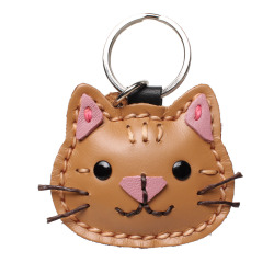 本革 猫のキーホルダーネコ ねこ 猫 飾り フィギュア 小物 雑貨 12種 三毛猫 シロ クロ キーホルダー キーリング キーチャーム グッズ 革 牛革 革小物 レザー かわいい プレゼント WILD HEARTS Leather&Silver ID (kh693k16)za001