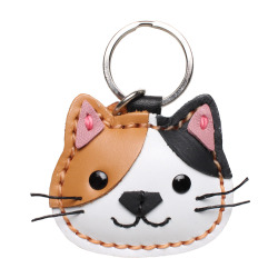 本革 猫のキーホルダーネコ ねこ 猫 飾り フィギュア 小物 雑貨 12種 三毛猫 シロ クロ キーホルダー キーリング キーチャーム グッズ 革 牛革 革小物 レザー かわいい プレゼント WILD HEARTS Leather&Silver ID (kh693k16)za001