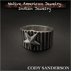 新品　コディ サンダーソン／Cody Sanderson　リング　16号　 インディアンジュエリー　シルバー925　ナバホ族　ユニセックス Cody Sanderson  File Tapered Star Ring Size US#8 Native American  Indian Jewelry Sterling Silver  Navajo  (ID na3183r73)