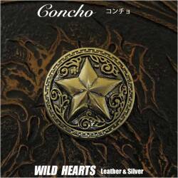 クリックポストのみ送料無料！合金コンチョ 星型コンチョ インディアンジュエリー ネイティブ系 WILD HEARTS Leather & Silver (ID cc3596-b12)