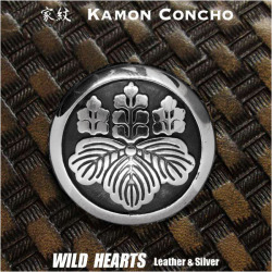 家紋コンチョ 家紋 丸に五七桐 コンチョ メタル 合金 ジャーマンシルバー Family Crests of Japan Samurai Family Crests Coat of Arms Concho WILD HEARTS Leather&Silver (ID cc2218s)za008