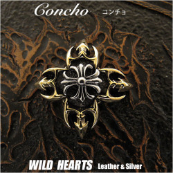 クリックポストのみ送料無料！コンチョ シルバー925 クロス 十字 クロスフローリー Concho Cross floly Sterling Silver 925 WILD HEARTS Leather&Silver (ID c005t2)