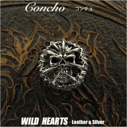 クリックポストのみ送料無料！コンチョ シルバー925 髑髏 スカル ドクロ 死神 Concho Skull Grim reaper Death Silver 925 WILD HEARTS Leather&Silver (ID con6t2)