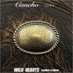 クリックポストのみ送料無料！コンチョ メタルコンチョ 合金 metal concho WILD HEARTS Leather&Silver (ID conmetal2)