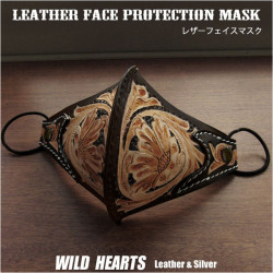 バイカー レザーマスク ファッションマスク 本革 フェイスマスク マスク  カービング レザー バイカー ハンドメイド Fashion Unisex Face Protection Mask Carved Leather(ID fm4088r31)