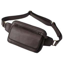 本革 メンズ／レディース ウエストバッグ ファニーパック ボディバッグ ３色 人気 Genuine Leather Waist Bag Cowhide Leather Fanny Pack WILD HEARTS Leather&Silver(ID wb4117b2)za001