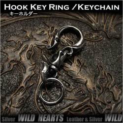 キーホルダー　キーフック　キーチェーン　トライバル Hook Key Ring Keychain Metal WILD HEARTS Leather&Silver(ID kh3769k5)