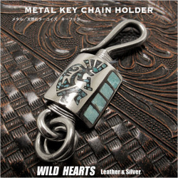 キーホルダー キーフック アクセサリー ココペリ インディアン メタル合金 Key Chain Ring Kokopelli WILD HEARTS Leather&Silver (ID kh4498k13)