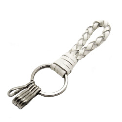 キーホルダー 本革 革 レザー キーチェーン ハンドメイド 手作り８色 leather braided Key Chain WILD HEARTS Leather&Silver (kh162r5)za007