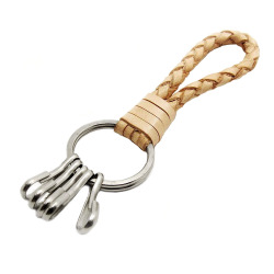 キーホルダー 本革 革 レザー キーチェーン ハンドメイド 手作り８色 leather braided Key Chain WILD HEARTS Leather&Silver (kh162r5)za007