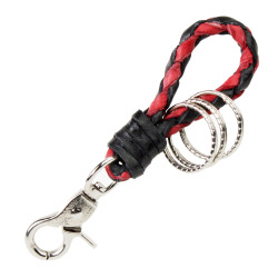 レザー キーホルダー 本革 牛革 編み込み キーリング ナスカン付き ハンドメイド 10色 leather braided Key Chain Key Rings Fob Holder 10 colorsWILD HEARTS Leather&Silver(ID kh163r5) za007