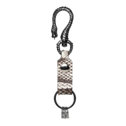 パイソン 本革 キーホルダー キーフック 蛇革 エキゾチックレザー ダイヤモンドパイソン モラレスパイソン WILD HEARTS Leather&Silver（ID kh666r25）za020