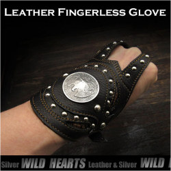 クリックポストのみ送料無料！レザーブレスレット フィンガーレスグローブ ハンドプロテクト型 本革/ Biker Gear Leather Wrist Band Biker wrist band (ID lb1363r1)