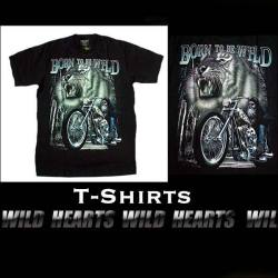 在庫処分！Sサイズ Mサイズ Tシャツ コットン 綿 100％ 黒 Born To Be Wild WILD HEARTS Leather & Silver (ID ts2026r47)