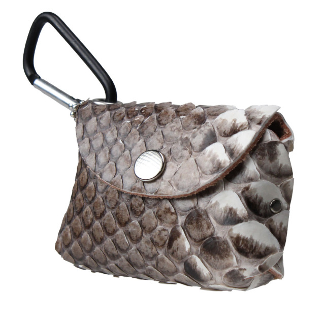 マルチポーチ カラビナ付き ダイヤモンドパイソン モラレスパイソン