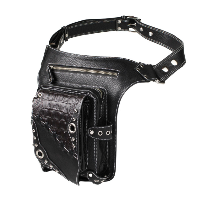 WILD HEARTS クロコダイルレザー ウエストバッグ レザー ウエストバッグ レッグポーチ レッグバッグ ヒップバッグ