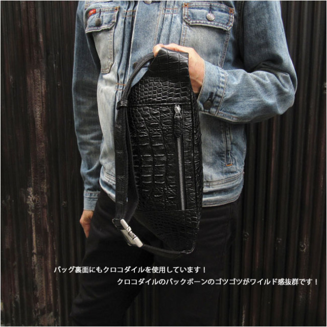 最終値下げとします。クロコダイルショルダーバッグ からし