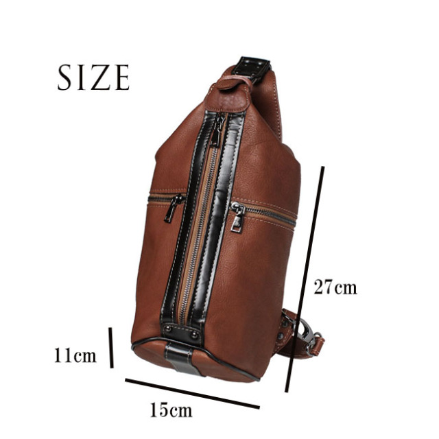 本革 レザー ボディバッグ バックパック 斜めがけバッグ ワン