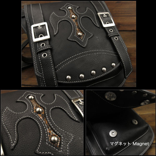 メンズ レザー 本革 ショルダーバッグ クロス 斜め掛け カジュアル